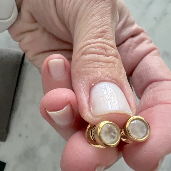 Dean Davidson Signature Small Knock Out Studs, Rainbow Moonstone semi-precious - Picture 4 of 6